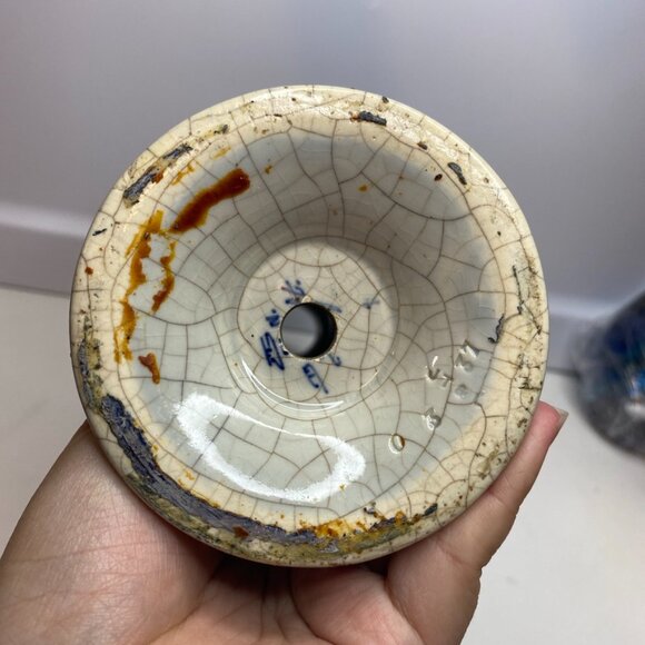 RARE ANTIQUE DUTCH DELFT HOLLAND PORCELEYNE FLES VASE DUTCH SCENERY Windmill - Picture 10 of 16